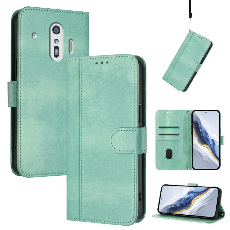Line Splicing Buckle Retro Leather Phone Case, For Fujitsu Arrows We3, For Fujitsu FCNT Rakuraku F-53E, For Fujitsu Arrows We2 F-52E, For Fujitsu Arrows We2 Plus F-51E, For Fujitsu Arrow Be4 Plus F-41B, For Fujitsu Arrows F-01L F-42A                   ...