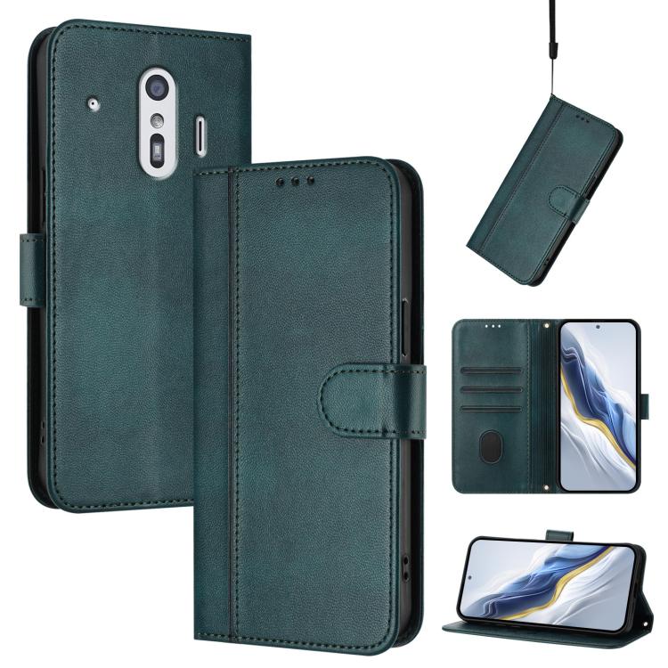 Line Splicing Buckle Retro Leather Phone Case, For Fujitsu Arrows We3, For Fujitsu FCNT Rakuraku F-53E, For Fujitsu Arrows We2 F-52E, For Fujitsu Arrows We2 Plus F-51E, For Fujitsu Arrow Be4 Plus F-41B, For Fujitsu Arrows F-01L F-42A                   ...