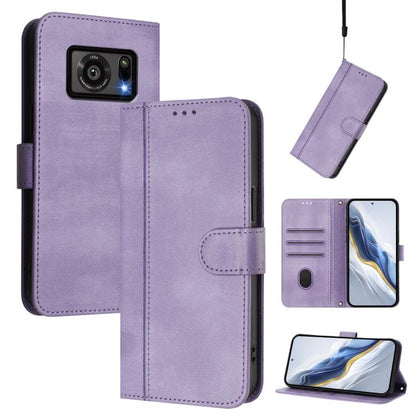 Line Splicing Buckle Retro Leather Phone Case, For Sharp Aquos R7, For Sharp Aquos Air / Aquos Zero6, For Sharp Aquos R6 SH-51B, For Sharp Simple Sumaho 5 / A001SH
