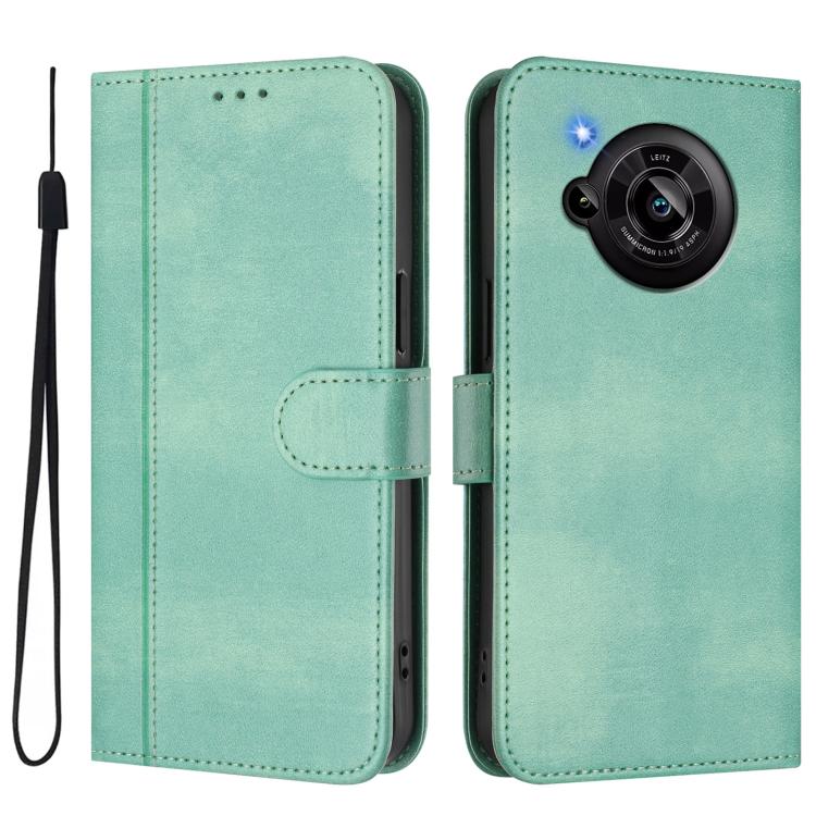 Line Splicing Buckle Retro Leather Phone Case, For Sharp Aquos R7, For Sharp Aquos Air / Aquos Zero6, For Sharp Aquos R6 SH-51B, For Sharp Simple Sumaho 5 / A001SH