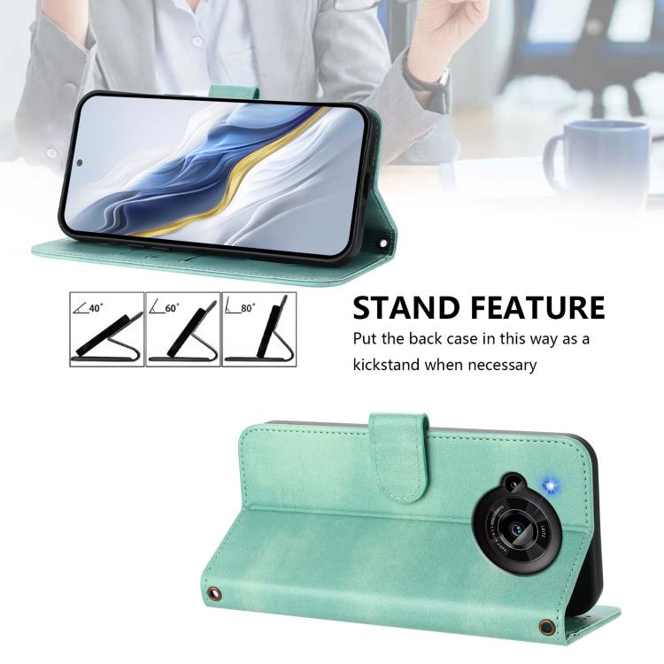 Line Splicing Buckle Retro Leather Phone Case, For Sharp Aquos R7, For Sharp Aquos Air / Aquos Zero6, For Sharp Aquos R6 SH-51B, For Sharp Simple Sumaho 5 / A001SH
