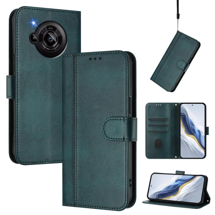Line Splicing Buckle Retro Leather Phone Case, For Sharp Aquos R7, For Sharp Aquos Air / Aquos Zero6, For Sharp Aquos R6 SH-51B, For Sharp Simple Sumaho 5 / A001SH