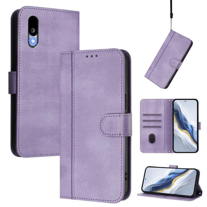 Line Splicing Buckle Retro Leather Phone Case, For Sharp Aquos wish6, For Sharp Aquos R11, For Sharp Aquos Sense10, For Sharp Basio Active3, For Sharp Aquos Sense9 Plus, For Sharp Aquos Sense9, For Sharp Aquos R9 Pro, For Sharp Aquos wish4             ...