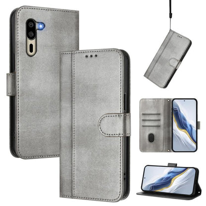 Line Splicing Buckle Retro Leather Phone Case, For Sharp Aquos R7, For Sharp Aquos Air / Aquos Zero6, For Sharp Aquos R6 SH-51B, For Sharp Simple Sumaho 5 / A001SH
