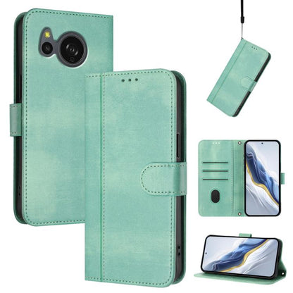 Line Splicing Buckle Retro Leather Phone Case, For Sharp Aquos wish6, For Sharp Aquos R11, For Sharp Aquos Sense10, For Sharp Basio Active3, For Sharp Aquos Sense9 Plus, For Sharp Aquos Sense9, For Sharp Aquos R9 Pro, For Sharp Aquos wish4             ...