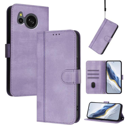 Line Splicing Buckle Retro Leather Phone Case, For Sharp Aquos wish6, For Sharp Aquos R11, For Sharp Aquos Sense10, For Sharp Basio Active3, For Sharp Aquos Sense9 Plus, For Sharp Aquos Sense9, For Sharp Aquos R9 Pro, For Sharp Aquos wish4             ...