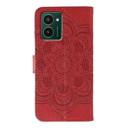 Sun Mandala Embossing Pattern Phone Leather Case, For HMD Pulse Pro