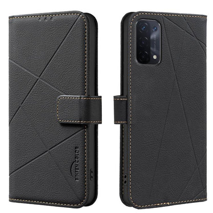 Geometric Pattern RFID Leather Phone Case, For OPPO A96 5G / Reno7 Z, For OPPO A16 / A16S / A54S / A55 5G, For OPPO A94 4G / Reno5 F / F19 Rro, For OPPO A94 5G / F19 Pro+ / Reno5 Z 5G, For OPPO A74 5G / A93 5G / A54 5G, For OPPO A74 4G / F19 4G        ...