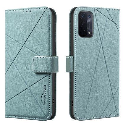 Geometric Pattern RFID Leather Phone Case, For OPPO A96 5G / Reno7 Z, For OPPO A16 / A16S / A54S / A55 5G, For OPPO A94 4G / Reno5 F / F19 Rro, For OPPO A94 5G / F19 Pro+ / Reno5 Z 5G, For OPPO A74 5G / A93 5G / A54 5G, For OPPO A74 4G / F19 4G        ...