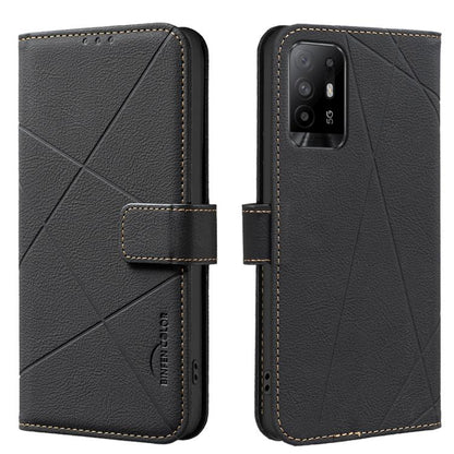 Geometric Pattern RFID Leather Phone Case, For OPPO A96 5G / Reno7 Z, For OPPO A16 / A16S / A54S / A55 5G, For OPPO A94 4G / Reno5 F / F19 Rro, For OPPO A94 5G / F19 Pro+ / Reno5 Z 5G, For OPPO A74 5G / A93 5G / A54 5G, For OPPO A74 4G / F19 4G        ...