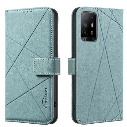 Geometric Pattern RFID Leather Phone Case, For OPPO A96 5G / Reno7 Z, For OPPO A16 / A16S / A54S / A55 5G, For OPPO A94 4G / Reno5 F / F19 Rro, For OPPO A94 5G / F19 Pro+ / Reno5 Z 5G, For OPPO A74 5G / A93 5G / A54 5G, For OPPO A74 4G / F19 4G        ...