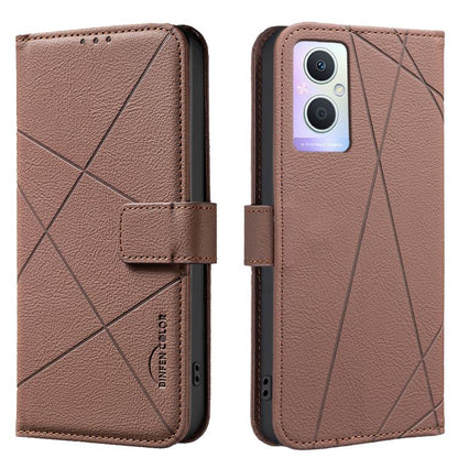 Geometric Pattern RFID Leather Phone Case, For OPPO A96 5G / Reno7 Z, For OPPO A16 / A16S / A54S / A55 5G, For OPPO A94 4G / Reno5 F / F19 Rro, For OPPO A94 5G / F19 Pro+ / Reno5 Z 5G, For OPPO A74 5G / A93 5G / A54 5G, For OPPO A74 4G / F19 4G        ...