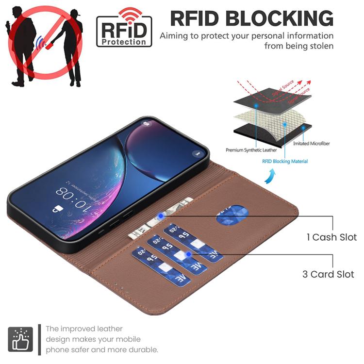 Geometric Pattern RFID Leather Phone Case, For Realme C55