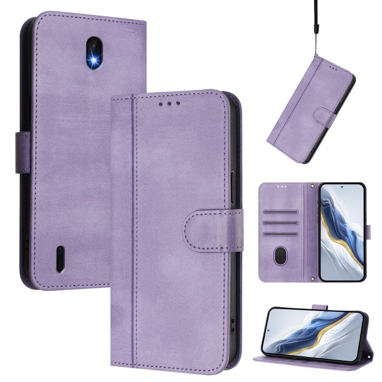 Line Splicing Buckle Retro Leather Phone Case, For Nokia C01 Plus / C1 2nd Edition, For Nokia XR20, For Nokia C10 / C20, For Nokia X20 / X10, For Nokia 6.3 / G20 / G10
