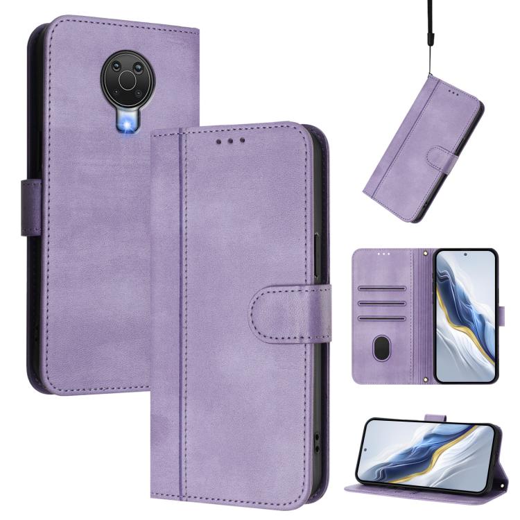 Line Splicing Buckle Retro Leather Phone Case, For Nokia C01 Plus / C1 2nd Edition, For Nokia XR20, For Nokia C10 / C20, For Nokia X20 / X10, For Nokia 6.3 / G20 / G10