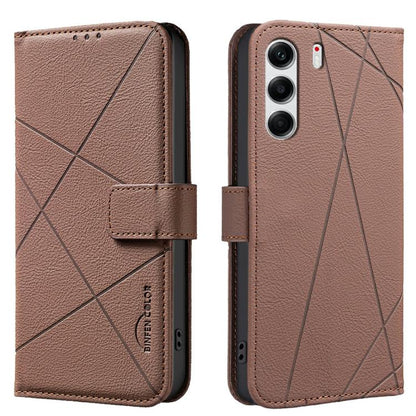 Geometric Pattern RFID Leather Phone Case, For Tecno Pova 8 5G, For Tecno Spark 50 5G, For Tecno Pova Curve 2 5G, For Tecno Spark 50 4G, For Tecno Camon 50 Pro 4G, For Tecno Camon 50 4G, For Tecno Spark Go 3, For Tecno Pova 7 Pro 5G                    ...