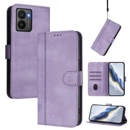 Line Splicing Buckle Retro Leather Phone Case, For HMD Fuison, For HMD Skyline, For HMD Pulse Pro / Pulse / Pulse+