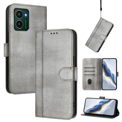 Line Splicing Buckle Retro Leather Phone Case, For HMD Fuison, For HMD Skyline, For HMD Pulse Pro / Pulse / Pulse+