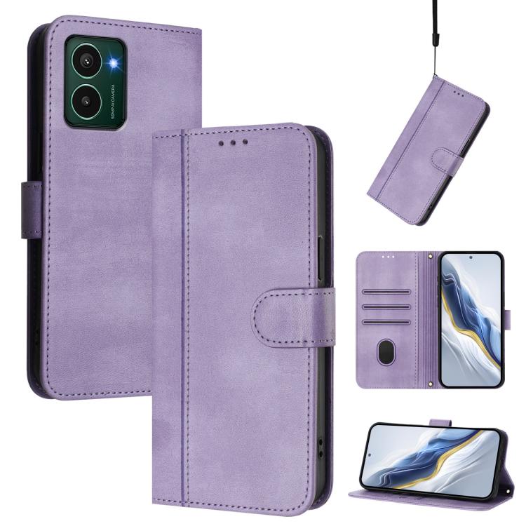 Line Splicing Buckle Retro Leather Phone Case, For HMD Fuison, For HMD Skyline, For HMD Pulse Pro / Pulse / Pulse+