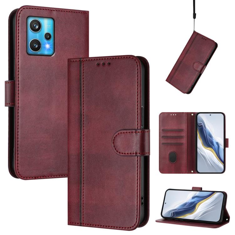 Line Splicing Buckle Retro Leather Phone Case, For Realme GT3 5G / GT Neo 5 240W, For Realme 10 Pro 5G, For Realme 10 Pro+ 5G, For Realme 10 4G Global, For Realme C30 4G / C30s / Narzo 50i Prime, For Realme GT Neo 3T, For Realme 9 Pro+ 5G / 9 4G Global...