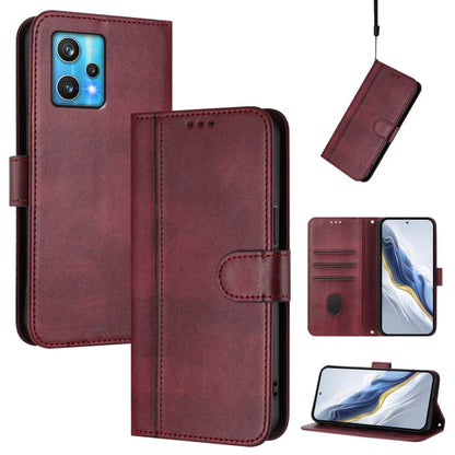 Line Splicing Buckle Retro Leather Phone Case, For Realme GT3 5G / GT Neo 5 240W, For Realme 10 Pro 5G, For Realme 10 Pro+ 5G, For Realme 10 4G Global, For Realme C30 4G / C30s / Narzo 50i Prime, For Realme GT Neo 3T, For Realme 9 Pro+ 5G / 9 4G Global...