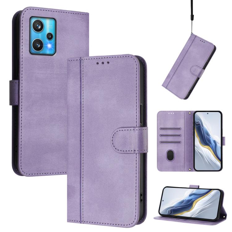 Line Splicing Buckle Retro Leather Phone Case, For Realme GT3 5G / GT Neo 5 240W, For Realme 10 Pro 5G, For Realme 10 Pro+ 5G, For Realme 10 4G Global, For Realme C30 4G / C30s / Narzo 50i Prime, For Realme GT Neo 3T, For Realme 9 Pro+ 5G / 9 4G Global...