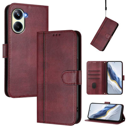 Line Splicing Buckle Retro Leather Phone Case, For Realme GT3 5G / GT Neo 5 240W, For Realme 10 Pro 5G, For Realme 10 Pro+ 5G, For Realme 10 4G Global, For Realme C30 4G / C30s / Narzo 50i Prime, For Realme GT Neo 3T, For Realme 9 Pro+ 5G / 9 4G Global...