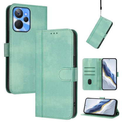 Line Splicing Buckle Retro Leather Phone Case, For Realme C67 4G / 12 Lite 4G Global, For Realme 12 Pro 5G / 12 Pro+ 5G Global, For Realme C53 4G Global / C51 4G, For Realme 11 5G Global / C67 5G India, For Realme 11 4G Global, For Realme GT5 240W / GT...