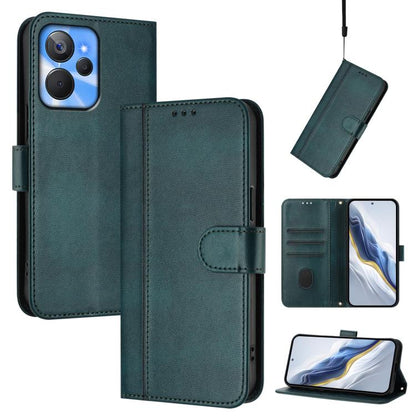 Line Splicing Buckle Retro Leather Phone Case, For Realme C67 4G / 12 Lite 4G Global, For Realme 12 Pro 5G / 12 Pro+ 5G Global, For Realme C53 4G Global / C51 4G, For Realme 11 5G Global / C67 5G India, For Realme 11 4G Global, For Realme GT5 240W / GT...