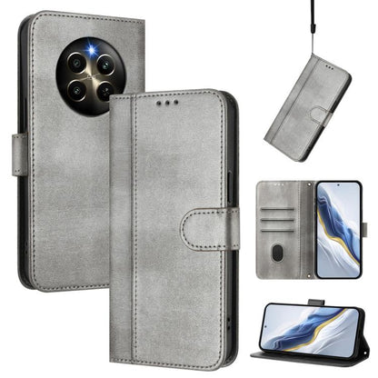 Line Splicing Buckle Retro Leather Phone Case, For Realme C67 4G / 12 Lite 4G Global, For Realme 12 Pro 5G / 12 Pro+ 5G Global, For Realme C53 4G Global / C51 4G, For Realme 11 5G Global / C67 5G India, For Realme 11 4G Global, For Realme GT5 240W / GT...