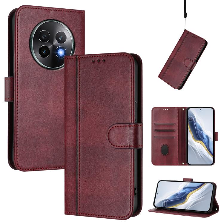 Line Splicing Buckle Retro Leather Phone Case, For Realme 14 Pro+ 5G, For Realme C75 4G / 14x 5G Global, For Realme GT 7 Pro / GT7 Pro Racing, For Realme C63 5G Global, For Realme 12 5G / 12x 5G / C65 5G Global, For Realme 13 4G / 12 4G / P1 5G Global ...