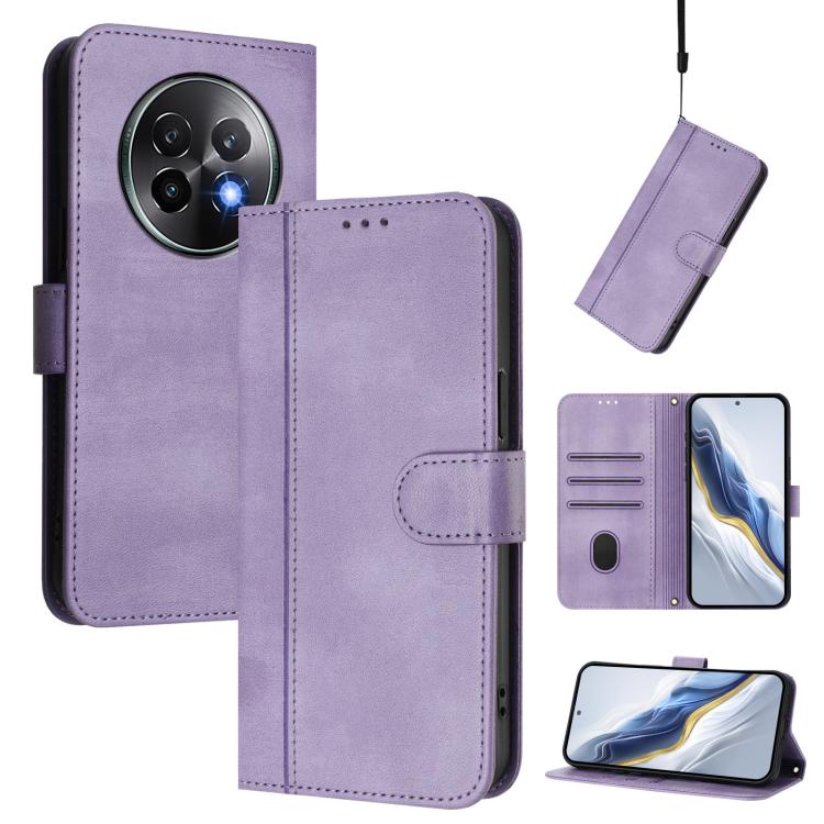 Line Splicing Buckle Retro Leather Phone Case, For Realme 14 Pro+ 5G, For Realme C75 4G / 14x 5G Global, For Realme GT 7 Pro / GT7 Pro Racing, For Realme C63 5G Global, For Realme 12 5G / 12x 5G / C65 5G Global, For Realme 13 4G / 12 4G / P1 5G Global ...