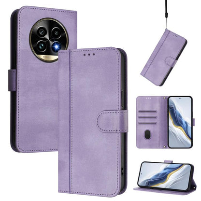 Line Splicing Buckle Retro Leather Phone Case, For Realme 14 Pro+ 5G, For Realme C75 4G / 14x 5G Global, For Realme GT 7 Pro / GT7 Pro Racing, For Realme C63 5G Global, For Realme 12 5G / 12x 5G / C65 5G Global, For Realme 13 4G / 12 4G / P1 5G Global ...