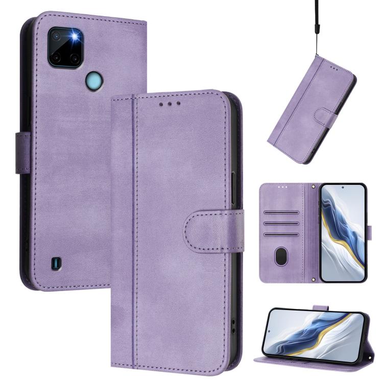 Line Splicing Buckle Retro Leather Phone Case, For Realme GT3 5G / GT Neo 5 240W, For Realme 10 Pro 5G, For Realme 10 Pro+ 5G, For Realme 10 4G Global, For Realme C30 4G / C30s / Narzo 50i Prime, For Realme GT Neo 3T, For Realme 9 Pro+ 5G / 9 4G Global...