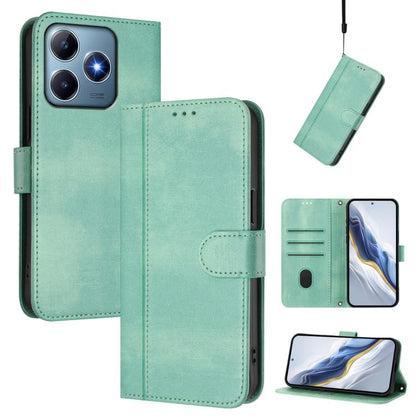 Line Splicing Buckle Retro Leather Phone Case, For Realme 14 Pro+ 5G, For Realme C75 4G / 14x 5G Global, For Realme GT 7 Pro / GT7 Pro Racing, For Realme C63 5G Global, For Realme 12 5G / 12x 5G / C65 5G Global, For Realme 13 4G / 12 4G / P1 5G Global ...