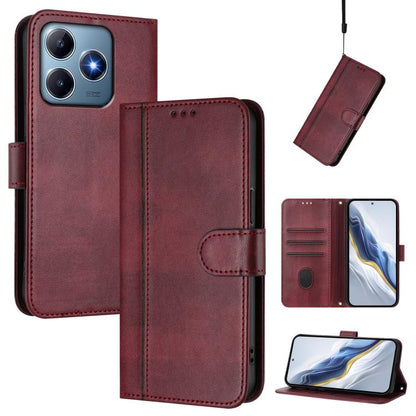 Line Splicing Buckle Retro Leather Phone Case, For Realme 14 Pro+ 5G, For Realme C75 4G / 14x 5G Global, For Realme GT 7 Pro / GT7 Pro Racing, For Realme C63 5G Global, For Realme 12 5G / 12x 5G / C65 5G Global, For Realme 13 4G / 12 4G / P1 5G Global ...