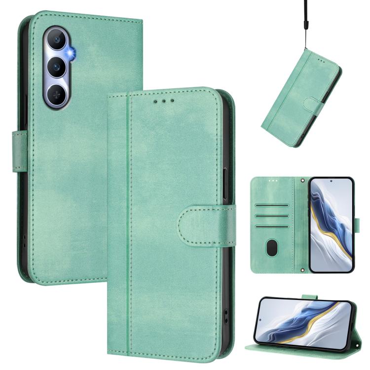 Line Splicing Buckle Retro Leather Phone Case, For Realme C67 4G / 12 Lite 4G Global, For Realme 12 Pro 5G / 12 Pro+ 5G Global, For Realme C53 4G Global / C51 4G, For Realme 11 5G Global / C67 5G India, For Realme 11 4G Global, For Realme GT5 240W / GT...