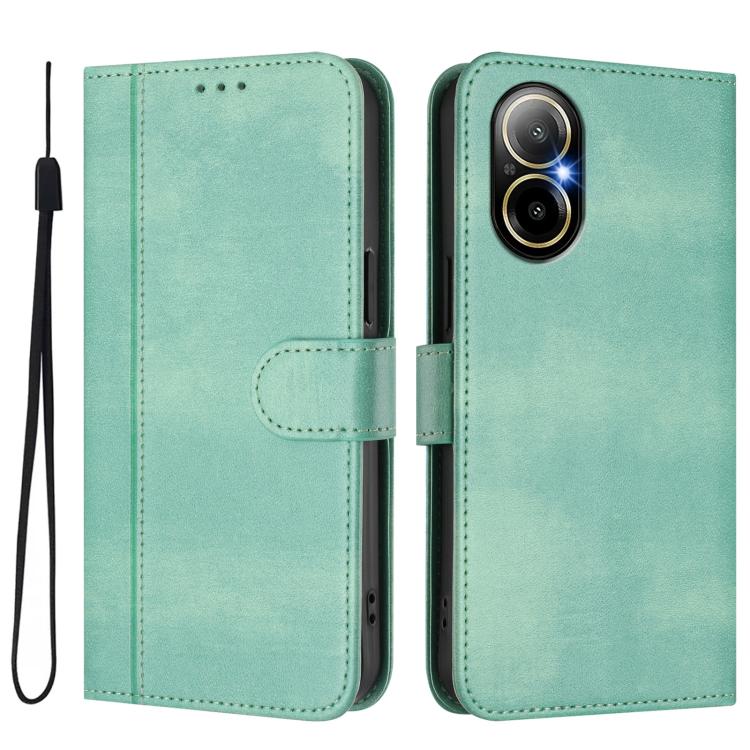 Line Splicing Buckle Retro Leather Phone Case, For Realme C67 4G / 12 Lite 4G Global, For Realme 12 Pro 5G / 12 Pro+ 5G Global, For Realme C53 4G Global / C51 4G, For Realme 11 5G Global / C67 5G India, For Realme 11 4G Global, For Realme GT5 240W / GT...