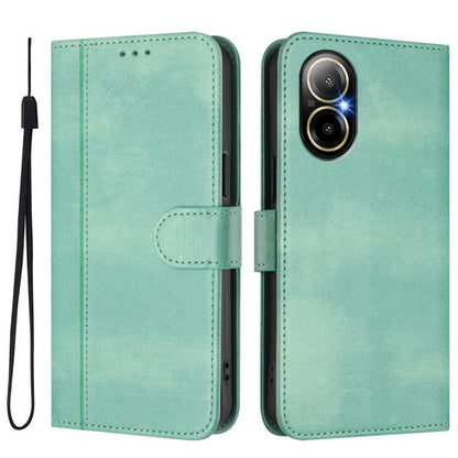 Line Splicing Buckle Retro Leather Phone Case, For Realme C67 4G / 12 Lite 4G Global, For Realme 12 Pro 5G / 12 Pro+ 5G Global, For Realme C53 4G Global / C51 4G, For Realme 11 5G Global / C67 5G India, For Realme 11 4G Global, For Realme GT5 240W / GT...