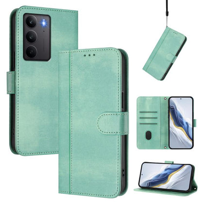 Line Splicing Buckle Retro Leather Phone Case, For Realme 14 Pro+ 5G, For Realme C75 4G / 14x 5G Global, For Realme GT 7 Pro / GT7 Pro Racing, For Realme C63 5G Global, For Realme 12 5G / 12x 5G / C65 5G Global, For Realme 13 4G / 12 4G / P1 5G Global ...