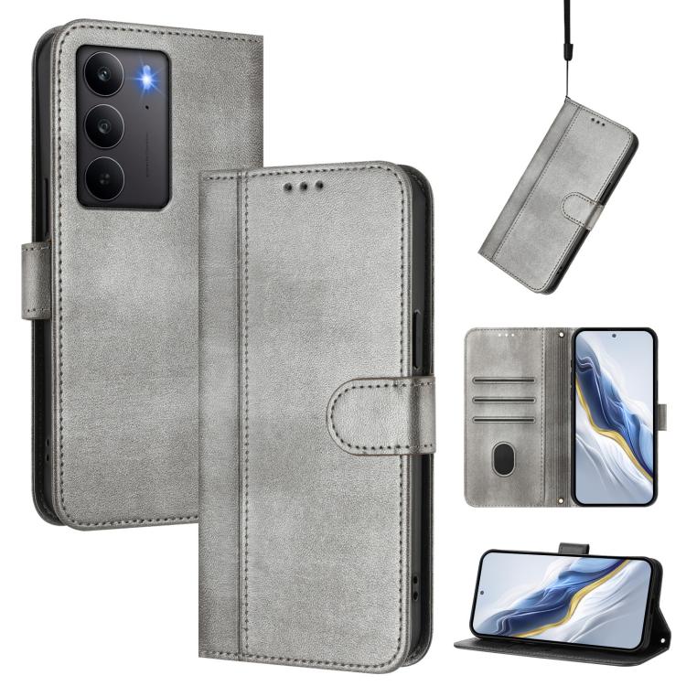 Line Splicing Buckle Retro Leather Phone Case, For Realme 14 Pro+ 5G, For Realme C75 4G / 14x 5G Global, For Realme GT 7 Pro / GT7 Pro Racing, For Realme C63 5G Global, For Realme 12 5G / 12x 5G / C65 5G Global, For Realme 13 4G / 12 4G / P1 5G Global ...