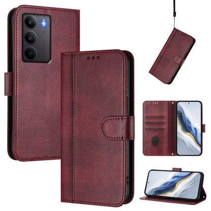 Line Splicing Buckle Retro Leather Phone Case, For Realme 14 Pro+ 5G, For Realme C75 4G / 14x 5G Global, For Realme GT 7 Pro / GT7 Pro Racing, For Realme C63 5G Global, For Realme 12 5G / 12x 5G / C65 5G Global, For Realme 13 4G / 12 4G / P1 5G Global ...
