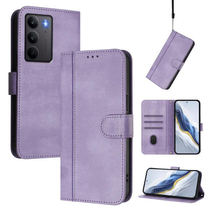 Line Splicing Buckle Retro Leather Phone Case, For Realme 14 Pro+ 5G, For Realme C75 4G / 14x 5G Global, For Realme GT 7 Pro / GT7 Pro Racing, For Realme C63 5G Global, For Realme 12 5G / 12x 5G / C65 5G Global, For Realme 13 4G / 12 4G / P1 5G Global ...