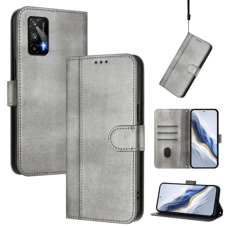 Line Splicing Buckle Retro Leather Phone Case, For Realme C25 / C15 / C12 / C25s, For Realme GT 5G / GT Neo 5G