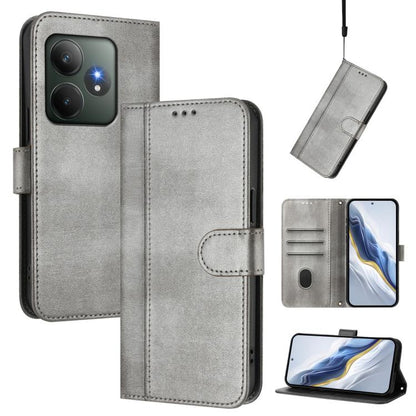 Line Splicing Buckle Retro Leather Phone Case, For Realme 14 Pro+ 5G, For Realme C75 4G / 14x 5G Global, For Realme GT 7 Pro / GT7 Pro Racing, For Realme C63 5G Global, For Realme 12 5G / 12x 5G / C65 5G Global, For Realme 13 4G / 12 4G / P1 5G Global ...
