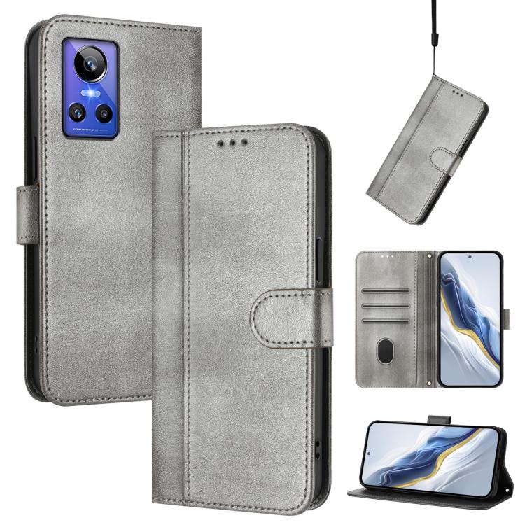 Line Splicing Buckle Retro Leather Phone Case, For Realme GT3 5G / GT Neo 5 240W, For Realme 10 Pro 5G, For Realme 10 Pro+ 5G, For Realme 10 4G Global, For Realme C30 4G / C30s / Narzo 50i Prime, For Realme GT Neo 3T, For Realme 9 Pro+ 5G / 9 4G Global...