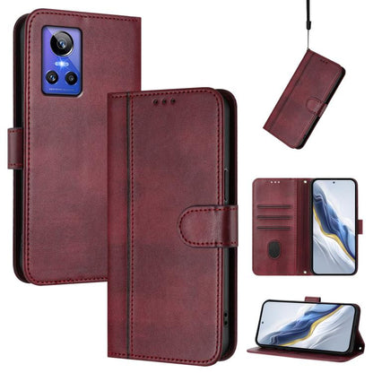 Line Splicing Buckle Retro Leather Phone Case, For Realme GT3 5G / GT Neo 5 240W, For Realme 10 Pro 5G, For Realme 10 Pro+ 5G, For Realme 10 4G Global, For Realme C30 4G / C30s / Narzo 50i Prime, For Realme GT Neo 3T, For Realme 9 Pro+ 5G / 9 4G Global...