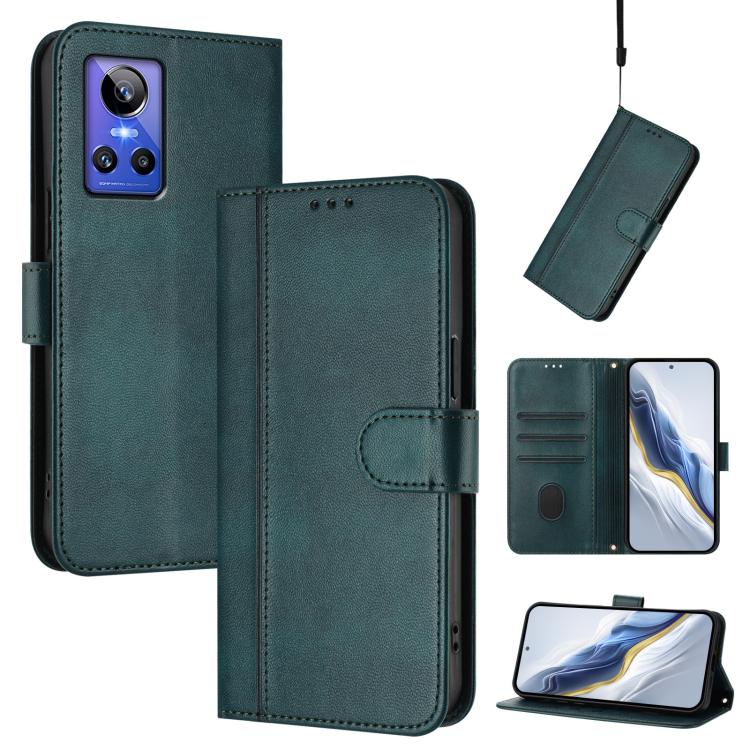 Line Splicing Buckle Retro Leather Phone Case, For Realme GT3 5G / GT Neo 5 240W, For Realme 10 Pro 5G, For Realme 10 Pro+ 5G, For Realme 10 4G Global, For Realme C30 4G / C30s / Narzo 50i Prime, For Realme GT Neo 3T, For Realme 9 Pro+ 5G / 9 4G Global...