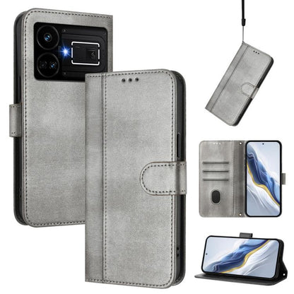 Line Splicing Buckle Retro Leather Phone Case, For Realme C67 4G / 12 Lite 4G Global, For Realme 12 Pro 5G / 12 Pro+ 5G Global, For Realme C53 4G Global / C51 4G, For Realme 11 5G Global / C67 5G India, For Realme 11 4G Global, For Realme GT5 240W / GT...