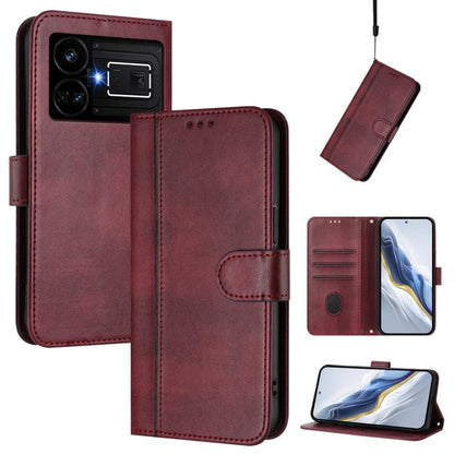 Line Splicing Buckle Retro Leather Phone Case, For Realme C67 4G / 12 Lite 4G Global, For Realme 12 Pro 5G / 12 Pro+ 5G Global, For Realme C53 4G Global / C51 4G, For Realme 11 5G Global / C67 5G India, For Realme 11 4G Global, For Realme GT5 240W / GT...